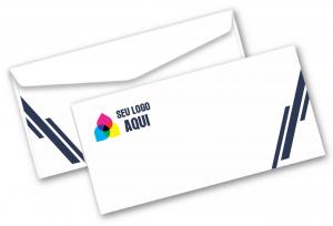 Envelope Personalizado Ofício Papel Offset 90g/m² 114x229 mm Impressão colorida externa  Colado 